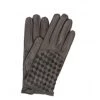 Guanto Nappa Foderato Cashmere Con Intreccio Nero