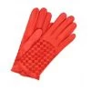 Guanto Nappa Foderato Cashmere Con Intreccio Rosso