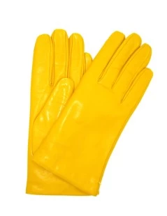 Guanto Nappa Foderato Cashmere Giallo Ocra