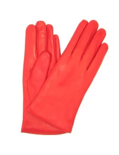 Guanto Nappa Foderato Cashmere Rosso