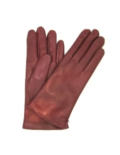 Guanto Nappa Foderato Cashmere Rosso Scuro