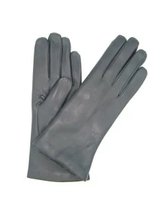 Guanto Nappa Foderato Lapin Grigio Scuro