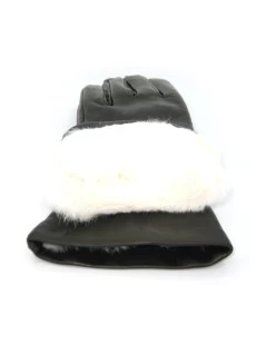 Guanto Nappa Foderato Lapin Nero - immagine 4