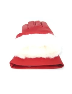 Guanto Nappa Foderato Lapin Rosso - immagine 4