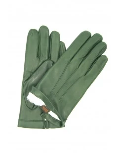 Guanto Nappa Foderato Lapin Verde Oliva