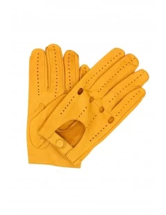 Guanto Da Guida In Nappa Dita Intere Giallo Ocra