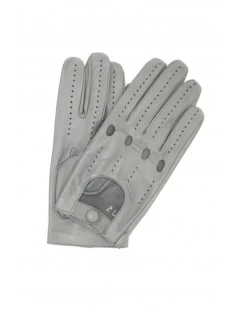 Guanto Nappa Guida Dita Intere Grigio/perla