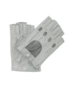 Guanto In Nappa Da Guida Mezze Dita Grigio Perla