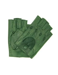 Guanto Guida In Nappa Mezze Dita Verde Oliva