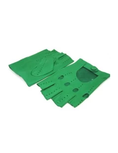 Guanto Guida In Nappa Mezze Dita Verde Smeraldo - immagine 3
