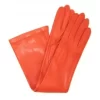 Guanto In Nappa 10bt Foderato Seta Arancio