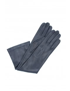 Guanto In Nappa 10bt Foderato Seta Navy