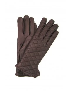 Guanto In Nappa Trapuntato 2bt Fodera Cashmere Bordeaux