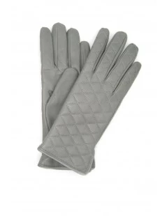 Guanto In Nappa Trapuntato 2bt Fodera Cashmere Grigio Perla