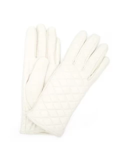 Guanto Trapuntato 2bt Fodera Cashmere Panna