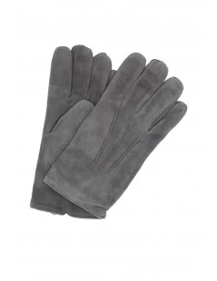 Guanto Nappa Scamosciata Fodera Cashmere Grigio Scuro
