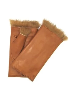 Manicotto In Nappa 2bt Foderato In Lapin Tan